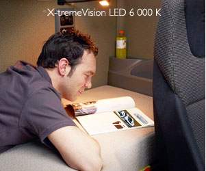comparaci&oacute;n de los LED X-tremeVision con la luz normal